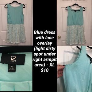 ⭐️3 for $20 bundle⭐️ Blue dress with lace overlay